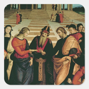 The Marriage of the Virgin, 1504 Vierkante Sticker