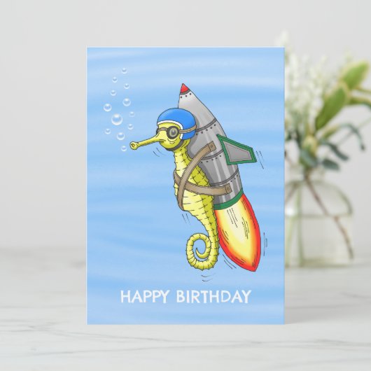 The Marvelous Yellow Rocket Seahorse Kaart (Staand voorkant)