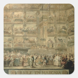 The Mask Ball, c.1767 Vierkante Sticker