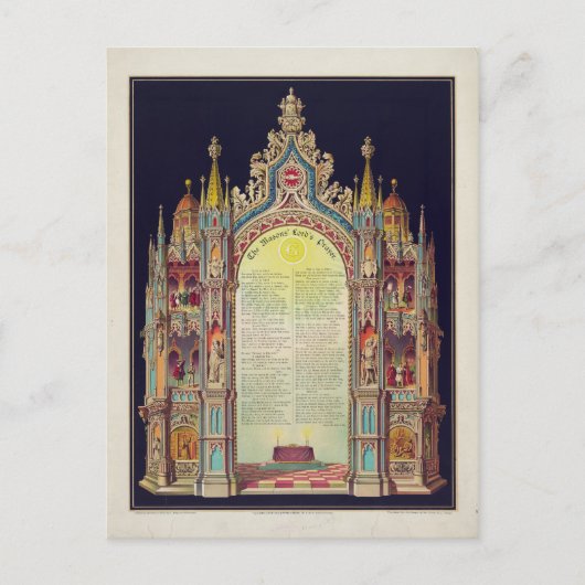 The Masons'Lord's Prayer door Huncke 1892 Briefkaart (Voorkant)