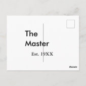 The Master boss name est year date man king title Briefkaart (Achterkant)