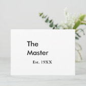 The Master boss name est year date man king title Kaart (Staand voorkant)