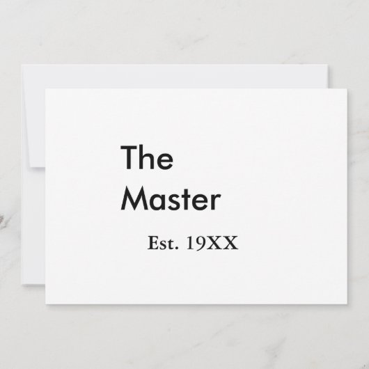 The Master boss name est year date man king title Kaart (Achterkant)