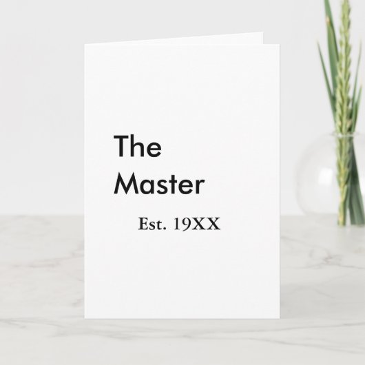 The Master boss name est year date man king title Kaart (Voorkant)