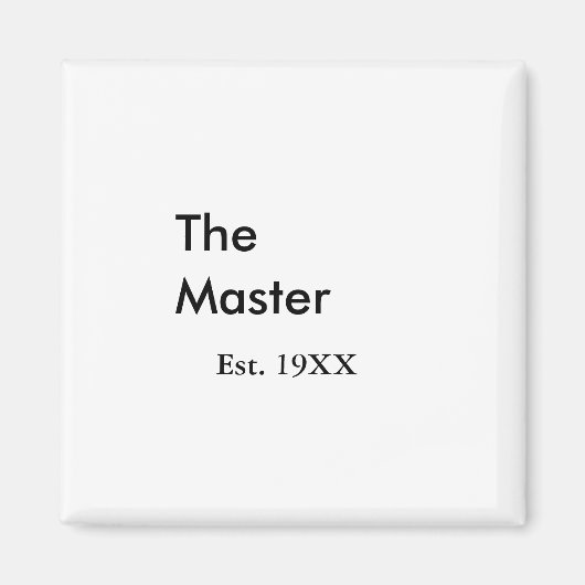 The Master boss name est year date man king title Magneet (Voorkant)