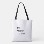 The Master boss name est year date man king title Tote Bag (Achterkant)