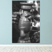 The Master’s Touch: Traditional Pottery Shaping in Canvas Afdruk (Insitu (Houten vloer))