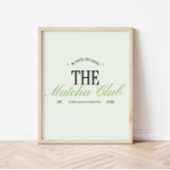 'The Matcha Club' Groene Retro Script Poster
