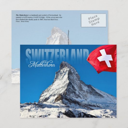 The Matterhorn, Zwitserland Briefkaart (Voorkant / Achterkant)