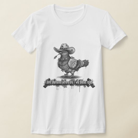 The Maverick Pigeon: 3D Graffiti Monochrome Premiu T-shirt (Laagn)