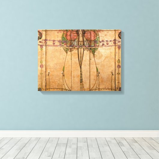 The May Queen - Margaret Macdonald Mackintosh Canvas Afdruk (Insitu (Houten vloer))