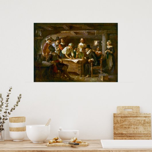 The Mayflower Compact, 1620, Ferris Poster (Keuken)