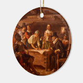 The Mayflower Compact by Jean Leon Gerome Ferris Keramisch Ornament (Links)