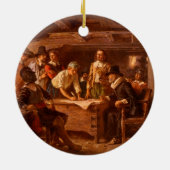 The Mayflower Compact by Jean Leon Gerome Ferris Keramisch Ornament (Achterkant)