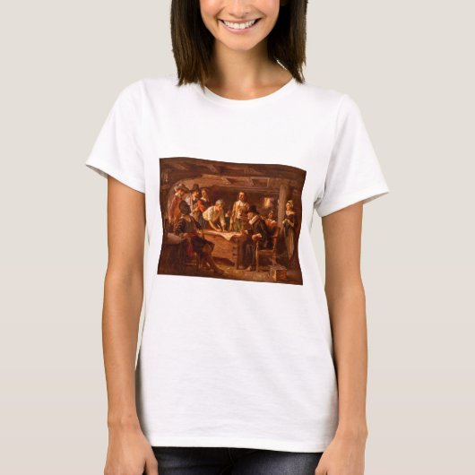 The Mayflower Compact by Jean Leon Gerome Ferris T-shirt (Voorkant)