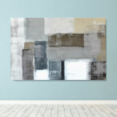 'The Maze' Neutral Abstract Art Canvas Print (Insitu (Houten vloer))