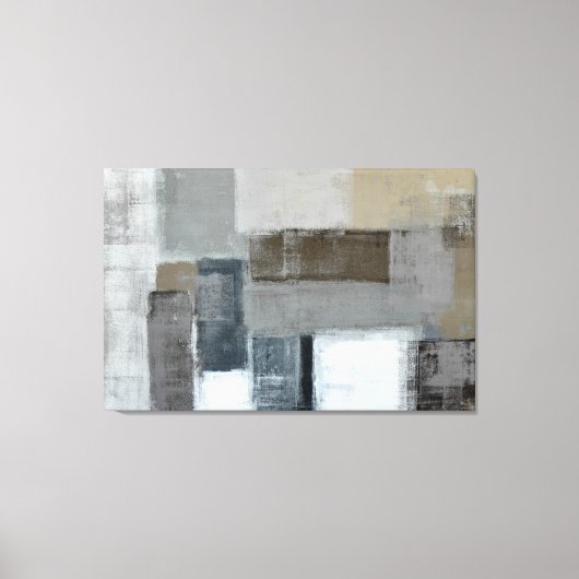 'The Maze' Neutral Abstract Art Canvas Print (Voorkant)