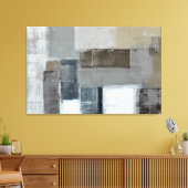 'The Maze' Neutral Abstract Art Canvas Print (Insitu (Woonkamer))
