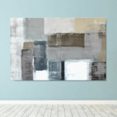 'The Maze' Neutral Abstract Art Canvas Print (Insitu (Houten vloer))