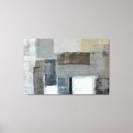 'The Maze' Neutral Abstract Art Canvas Print (Voorkant)