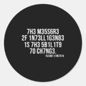 The Measure Of Intelligence Coded Motivational Sci Ronde Sticker (Voorkant)