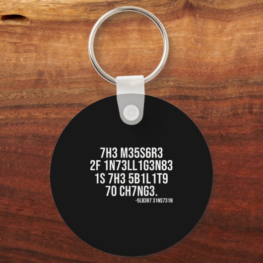 The Measure Of Intelligence Coded Motivational Sci Sleutelhanger (Voorkant)