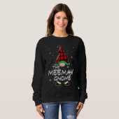 The Meemaw Gnome Red Buffalo Plaid Christmas Pajam Trui (Voorkant volledig)