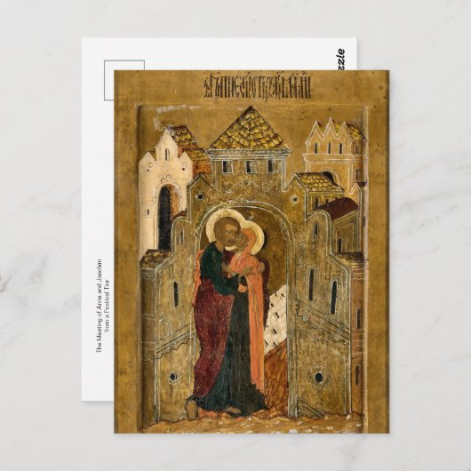 The Meeting of Anna and Joachim Orthodox Icon Briefkaart (Voorkant / Achterkant)
