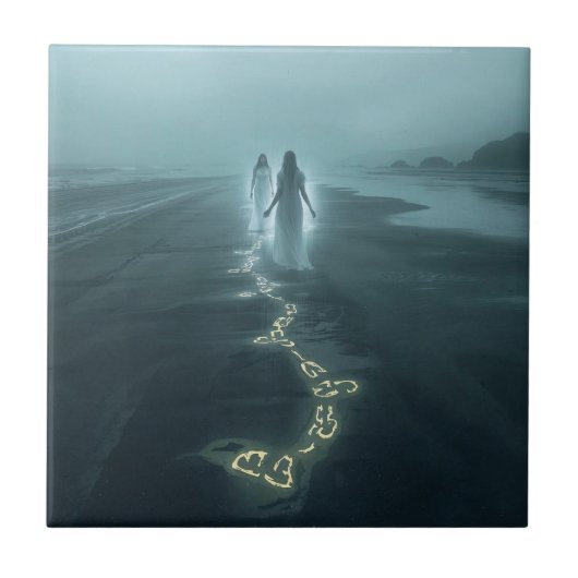 The Meeting on the Misty Shore Tegeltje (Voorkant)