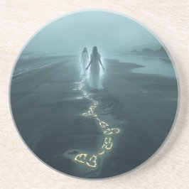 The Meeting on the Misty Shore Zandsteen Onderzetter