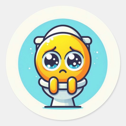  the melancholic in the toilet Sticker (Voorkant)