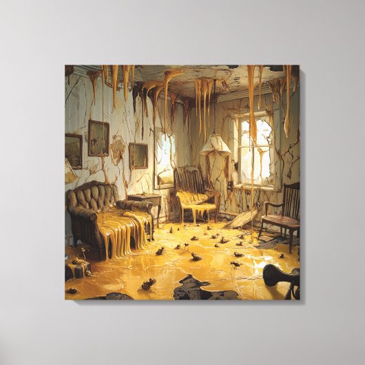 The Melting Room — Gothic Surreal Canvas Art (Voorkant)
