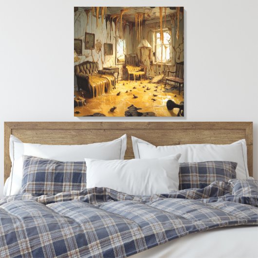 The Melting Room — Gothic Surreal Canvas Art Afdruk (Insitu (Slaapkamer))