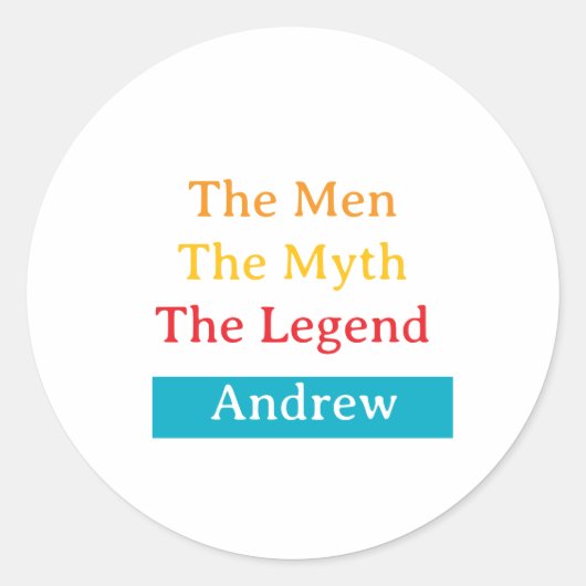 The Men, The Myth, The Legend personalized  Ronde Sticker (Voorkant)