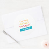 The Men, The Myth, The Legend personalized  Ronde Sticker (Envelop)