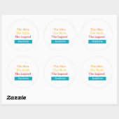 The Men, The Myth, The Legend personalized  Ronde Sticker (Vel)