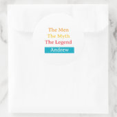 The Men, The Myth, The Legend personalized  Ronde Sticker (Tas)