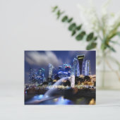 The Merlion en Singapore Skyline Briefkaart (Staand voorkant)