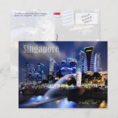 The Merlion en Singapore Skyline Briefkaart (Voorkant / Achterkant)