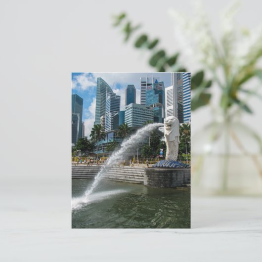 The Merlion Statue, Singapore - Briefkaart (Staand voorkant)