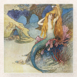“The Mermaid” by Warwick Goble Glazen Onderzetter