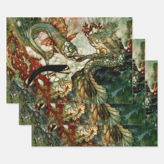 "The Mermaid King" van Edmund Dulac Inpakpapier Vel (Set)