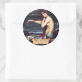 "The Mermaid" Pre-Raphaelite Bookplate Ronde Sticker (Tas)