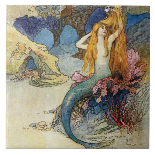 "The Mermaid" van Warwick Goble Tegeltje