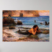 The Merman by John William Waterhouse Poster (Voorkant)