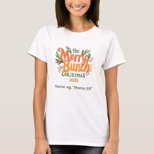 The Merry Bunch – Retro Family Christmas Shirt (Voorkant)