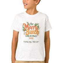The Merry Bunch – Retro Kerstmis T-shirt voor Fami
