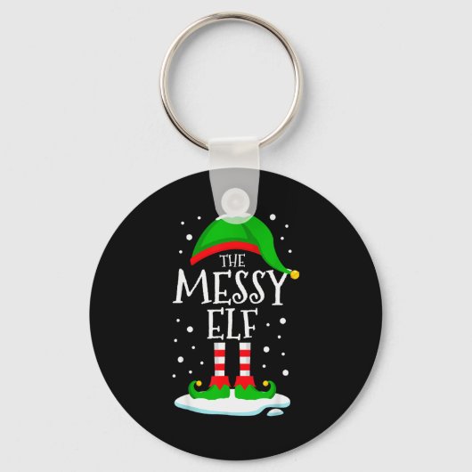 The Messy Elf Christmas Family Matching Xmas Group Sleutelhanger (Voorkant)