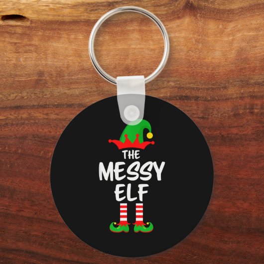 The Messy Elf Matching Family Christmas  Sleutelhanger (Voorkant)