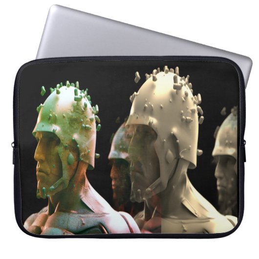 The Metal Army Men on a 15" Laptop Electronics Bag Sleeve (Voorkant)